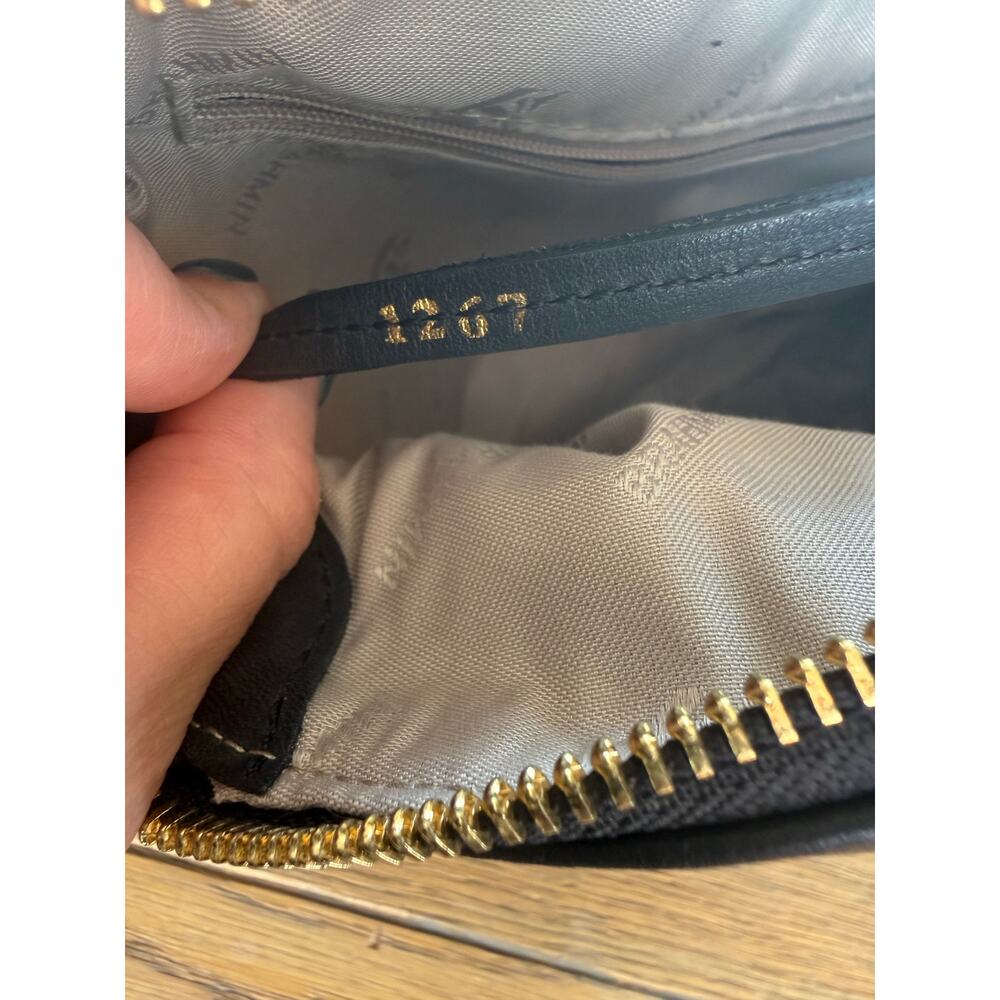 Brahmin Black Leather Crossbody with gold hardware and zipper closure - Picture 12 of 16